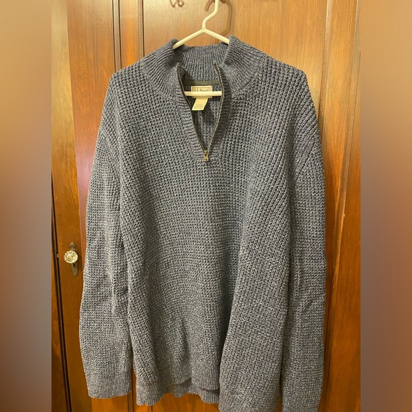 Men’s LL Bean Organic Cotton Waffle Sweater 1/4 Zip 3XL Washed Worn Once - Picture 4 of 11
